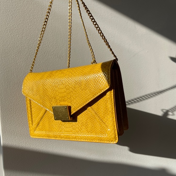 Snake print Yellow Summer bag - Picture 3 of 5